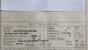 Bán nhà 1261 Hoàng Sa Phường 5 Quận Tân Bình