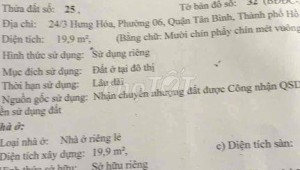 Bán nhà 38435 Hưng Hóa Phường 6 Quận Tân Bình