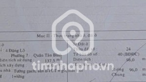 Bán nhà 4 Đặng Lộ Phường 7 Quận Tân Bình