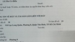 Bán nhà 910 Lạc Long Quân Phường 8 Quận Tân Bình
