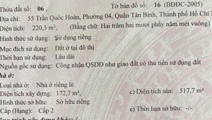 Bán nhà 53-55 Trần Quốc Hoàn Phường 10 Quận Tân Bình