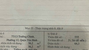 Bán nhà 86/71/9/45 Trường Chinh Phường 12 Quận Tân Bình