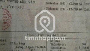 Bán nhà 17 Bàu Bàng Phường 13 Quận Tân Bình