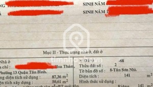 Bán nhà 1 C3 Phường 13 Quận Tân Bình