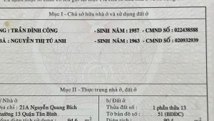 Bán nhà 21A Nguyễn Quang Bích Phường 13 Quận Tân Bình