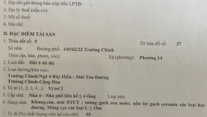 Bán nhà 449/62/22 Trường Chinh Phường 14 Quận Tân Bình