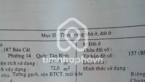 Bán nhà 187 Bàu Cát Đôi Phường 14 Quận Tân Bình
