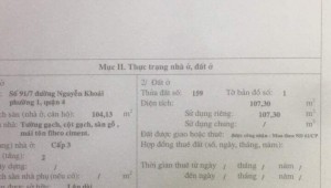 Bán nhà 91/7 Nguyễn Khoái Phường 1 Quận 4