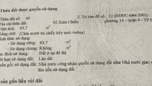 Bán nhà 92 Xóm Chiếu Phường 4 Quận 4