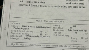 Bán nhà J246B Hoàng diệu, Quận 4. DT: 4.5m x 7.0m, diện tích: 32m2 giá: 4.5 tỷ